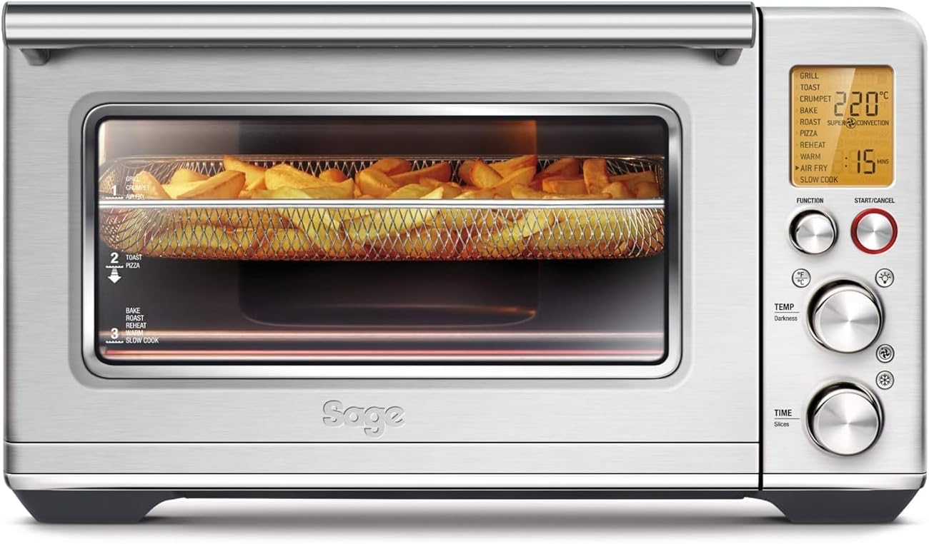 Sage - The Smart Oven Air Fryer - Toasts, Grills, Bakes, Roasts, Airfries, Reheats and Slow Cooks, Brushed Stainless Steel - Amazing Gadgets Outlet