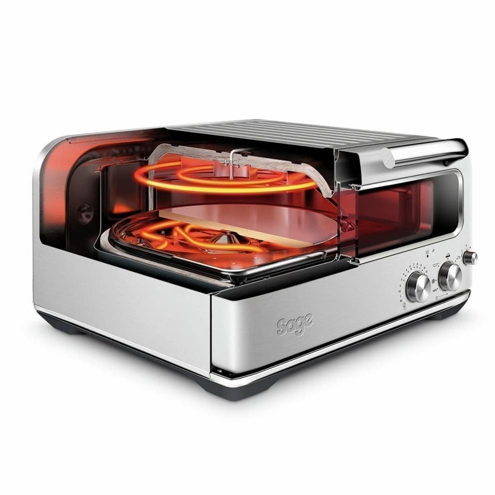 Sage - The Smart Oven Pizzaiolo - Pizza Oven - Brick Oven Performance for Wood Dired Style Pizza, Brushed Stainless Steel - Amazing Gadgets Outlet