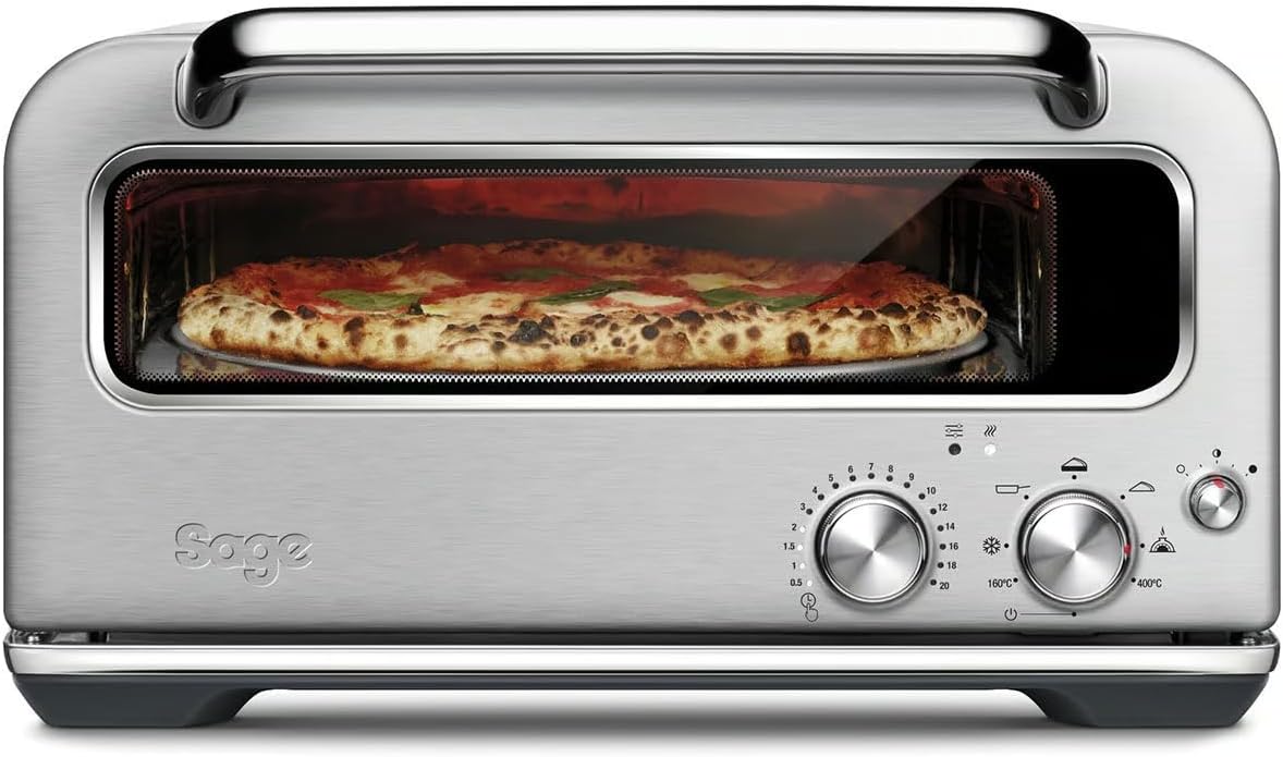 Sage - The Smart Oven Pizzaiolo - Pizza Oven - Brick Oven Performance for Wood Dired Style Pizza, Brushed Stainless Steel - Amazing Gadgets Outlet