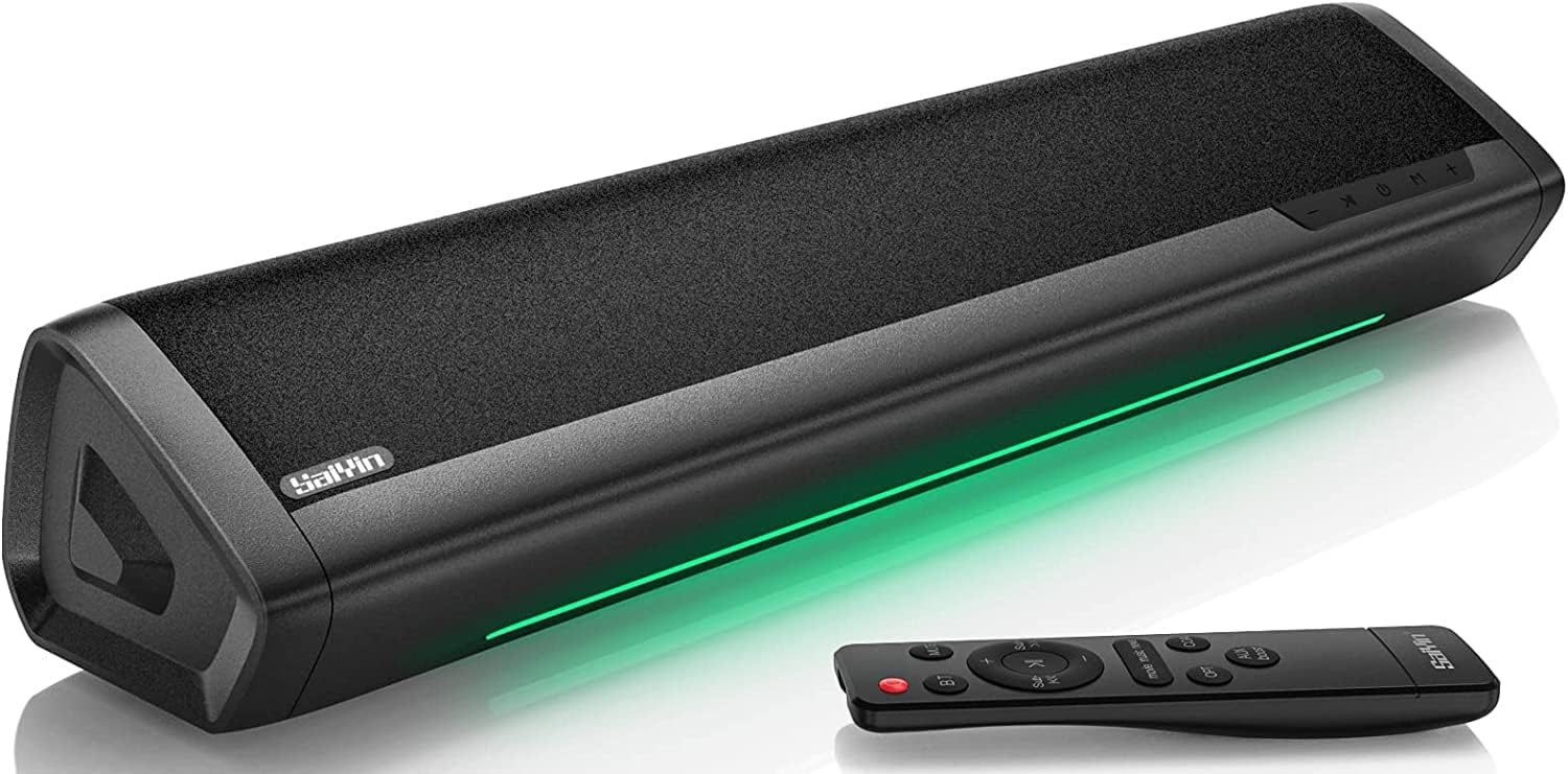 Saiyin Sound Bar for TV, Soundbar with Bluetooth,Optical, AUX Inputs, 17 - Inch Small TV Sound Bar Speakers with Visual Volume Adjustment (17 inch, Balck, DS6305) - Amazing Gadgets Outlet