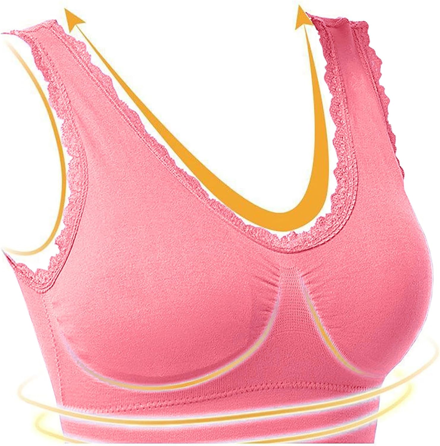 Sale Clearance Wide Back Bra Strapless Backless Bra White Lace Bra Sports Bra High Impact Open Cup Bra Front Fastening Sports Bra - Amazing Gadgets Outlet