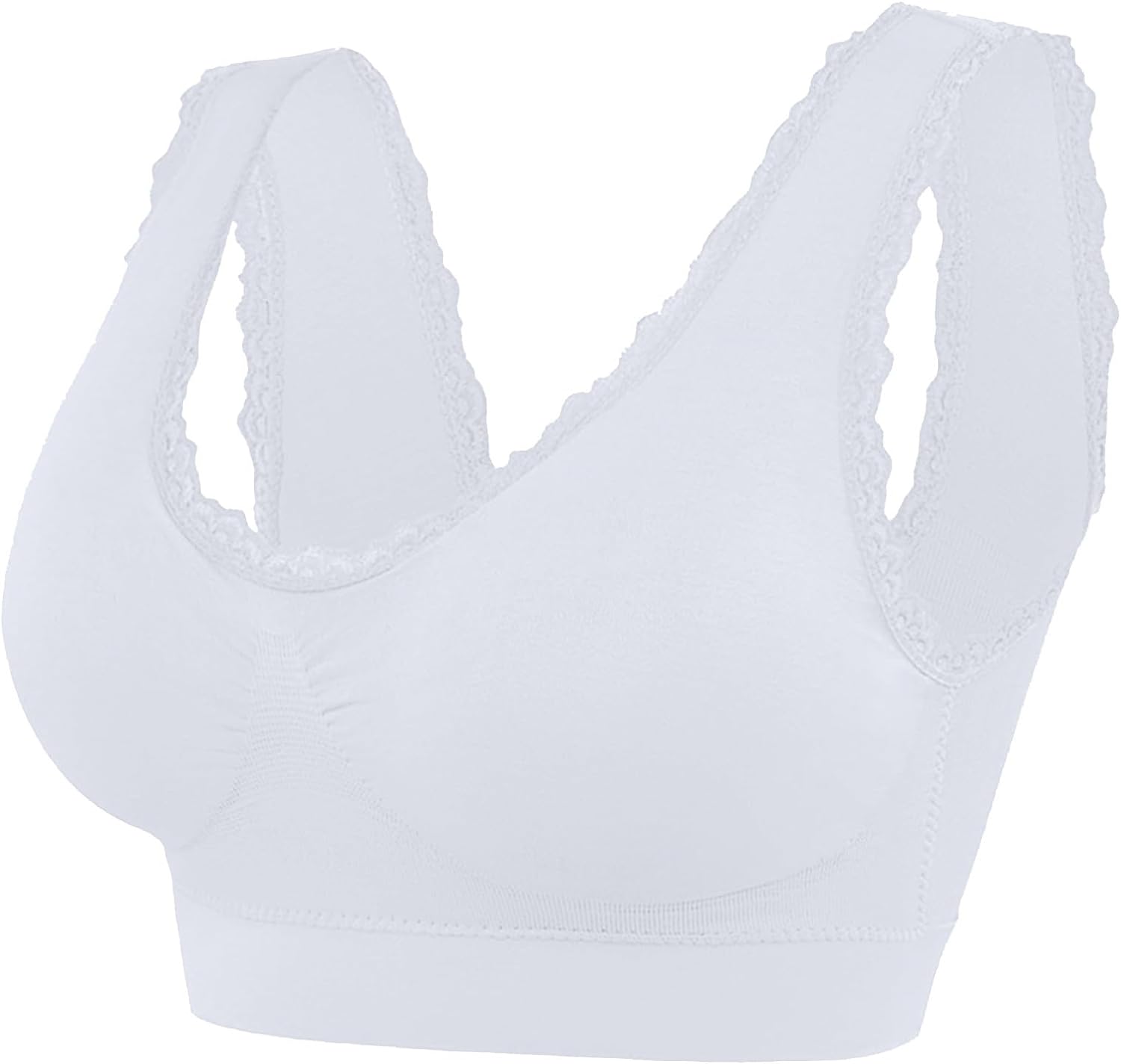 Sale Clearance Wide Back Bra Strapless Backless Bra White Lace Bra Sports Bra High Impact Open Cup Bra Front Fastening Sports Bra - Amazing Gadgets Outlet