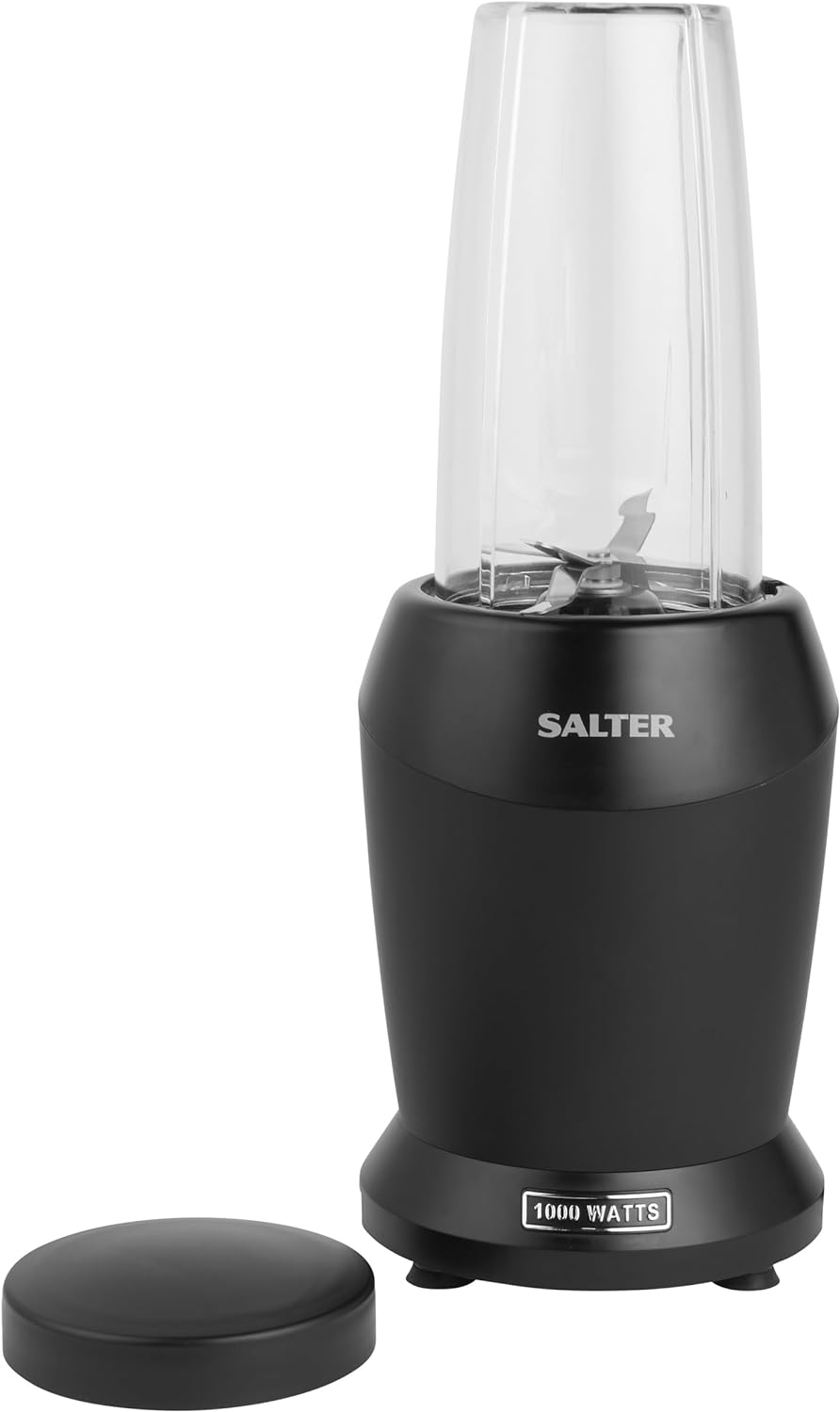 Salter EK2002V4SILVER NutriPro 1000 Blender – Portable Smoothie Maker, Healthy Juicer, Nutrient Extractor, 2 Travel Blending Cups (800ml/1L), Ideal for Soups/Baby Food, Stainless Steel Blade, 1000W - Amazing Gadgets Outlet