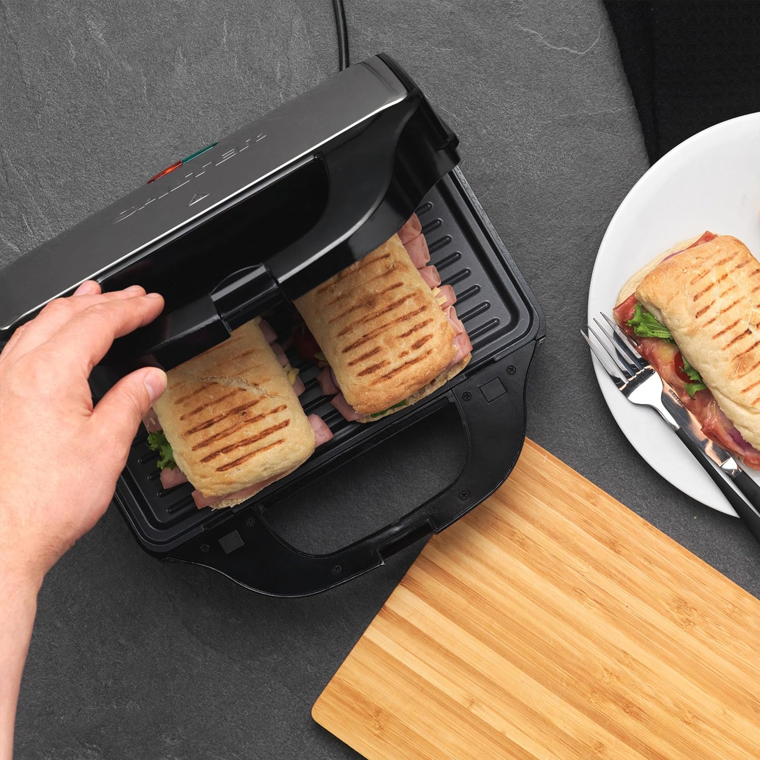 Salter EK2143 3 - In - 1 Snack Maker - Sandwich Toaster, Waffle Maker, Panini Press Grill, Includes Removable Extra Large Deep Fill Hot Plates, Non - Stick, 900W, Auto Temperature Control, Stay Cool Handle - Amazing Gadgets Outlet