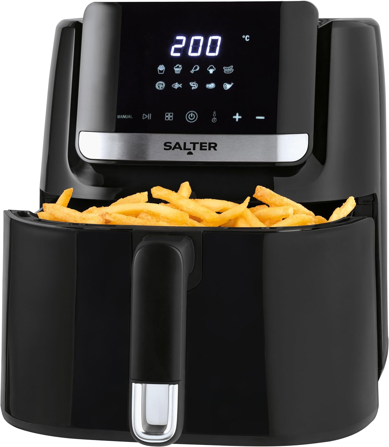 Salter EK2817H 2L Compact Air Fryer, Non - Stick Cooking, 30 Minute Timer, Automatic Shut Off Function, Hot Air Circulation, Healthier Cooking, Adjustable Temperature Control, Small Households, 1000W - Amazing Gadgets Outlet