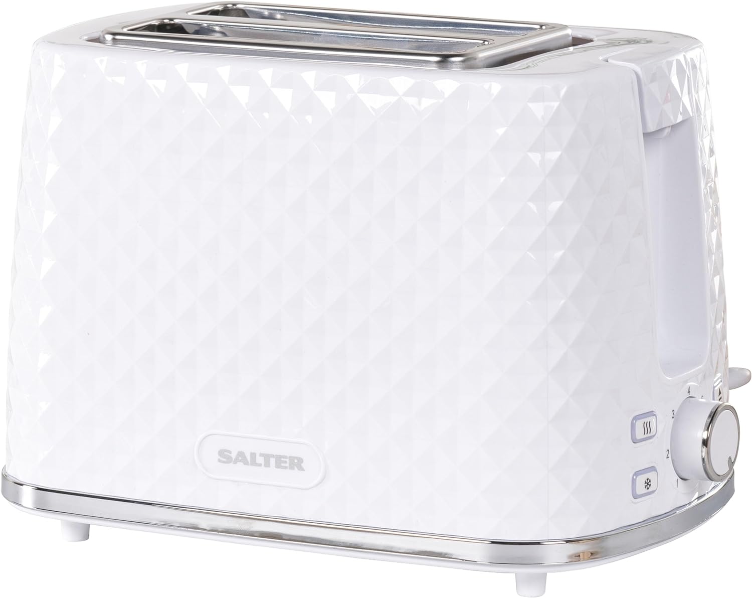 Salter EK5575WH 2 - Slice Glacier Toaster - Wide Toasting Slots, 7 Levels of Variable Browning, Defrost, Reheat and Cancel Functions, Removable Crumb Tray Included, Modern Finish White 930 W,Black - Amazing Gadgets Outlet