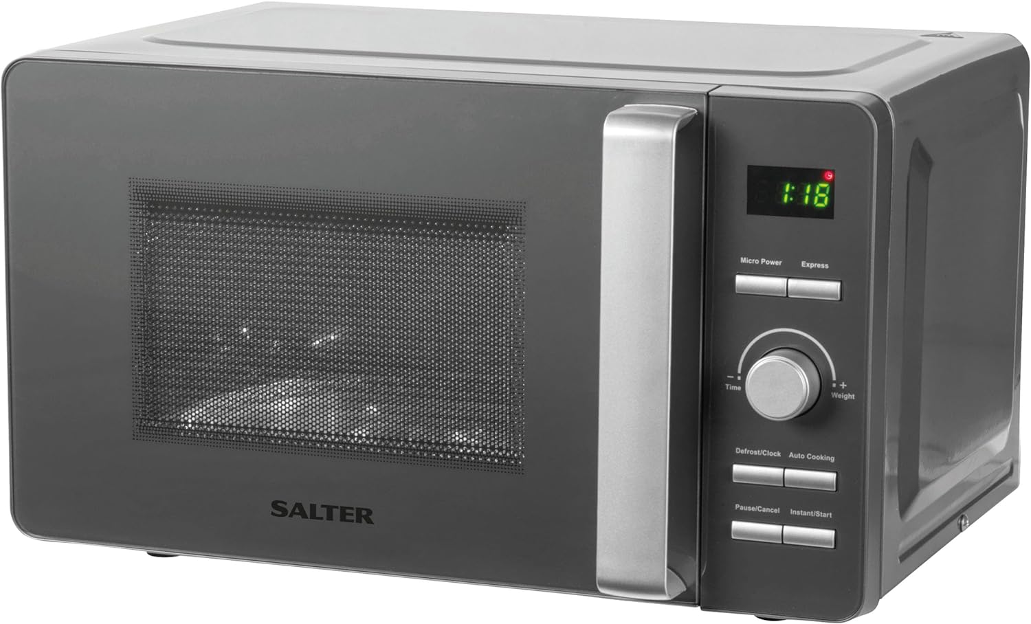 Salter EK5653 Cosmos 20L Digital Microwave – 27cm Glass Turntable For Even Cooking, Auto Cook Programmes & Defrost Settings, 60 Minute Timer Dial, LED Display,800W, 33(D) x44(W) x34cm(H) - Amazing Gadgets Outlet