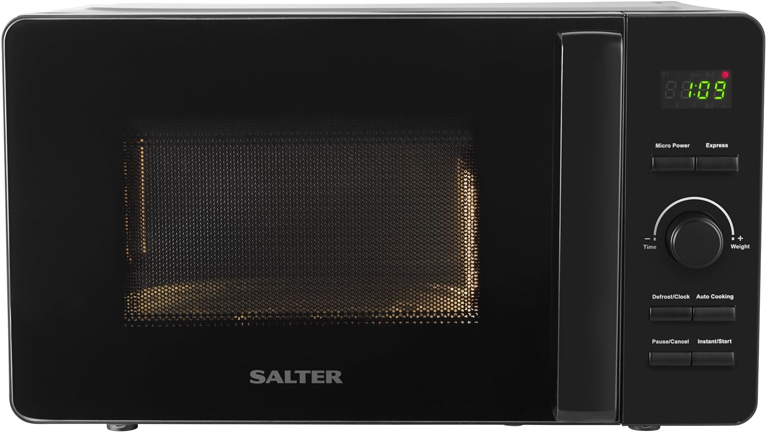 Salter EK5653MBLK Kuro 20L Digital Microwave – 800 W Solo Freestanding Microwave Oven With 27 cm Rotating Turntable, LED Clock Display Screen, Adjustable Time/Weigh Dial, 60 Minute Timer, Black - Amazing Gadgets Outlet