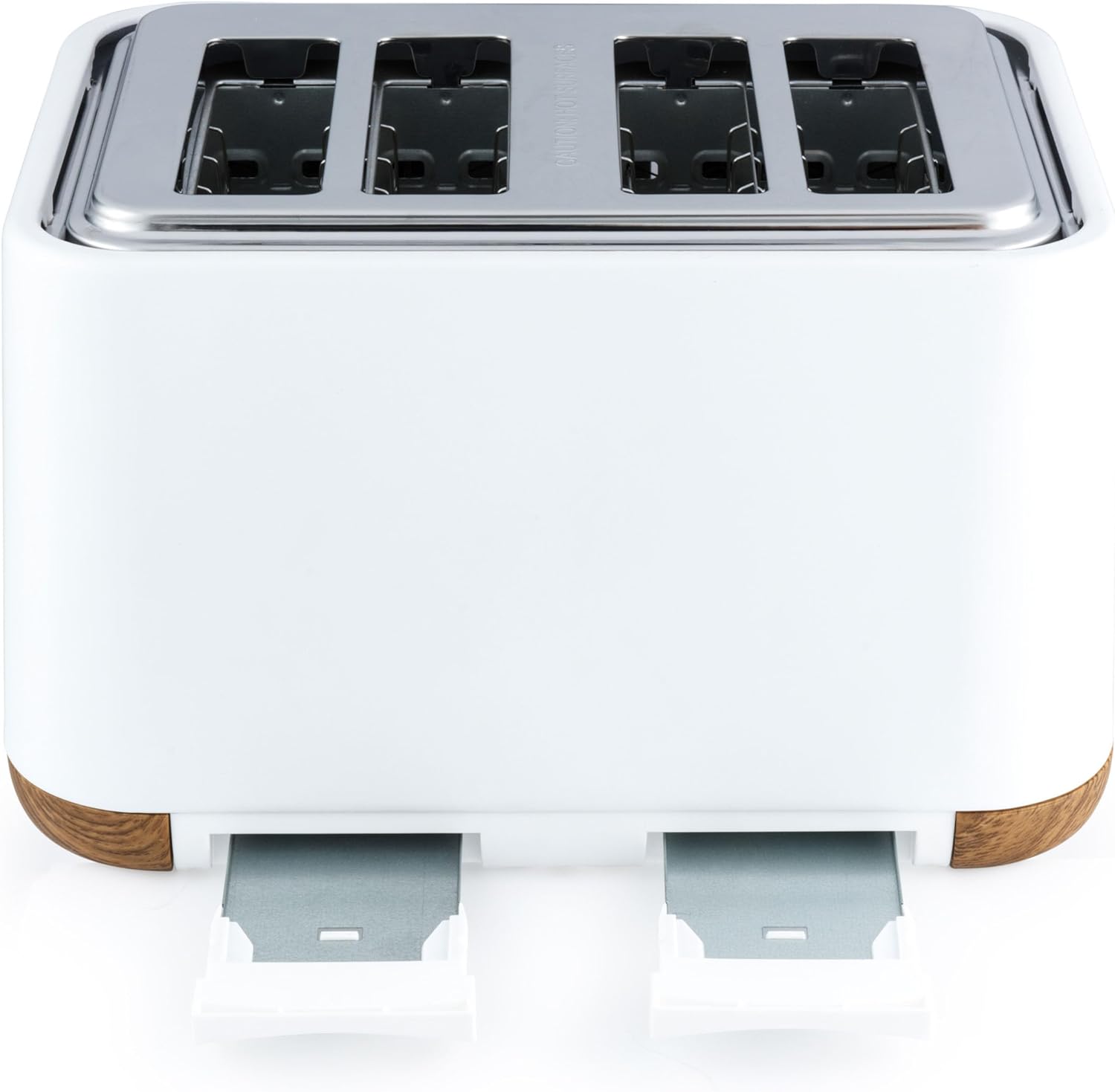 Salter EK5823WHT Toronto 4 - Slice Toaster – Wide Slots, Removable Crumb Tray, 6 Browning Levels, Variable Control, Defrost, Reheat, Cancel, High - Lift Eject, Self - Centring Function, Wooden Effect, White - Amazing Gadgets Outlet