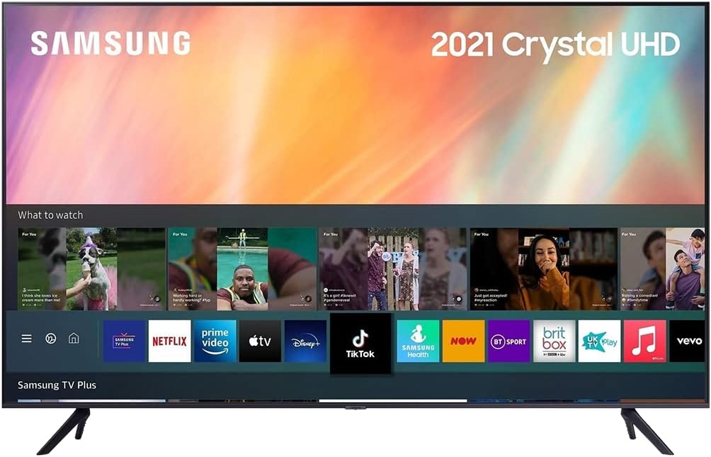 Samsung AU7100 55 Inch (2021) â€“ Crystal 4K Smart TV With HDR10+ Image Quality, Adaptive Sound, Motion Xcelerator Picture, Q - Symphony Audio And Gaming Mode - UE55AU7100KXXU - Amazing Gadgets Outlet