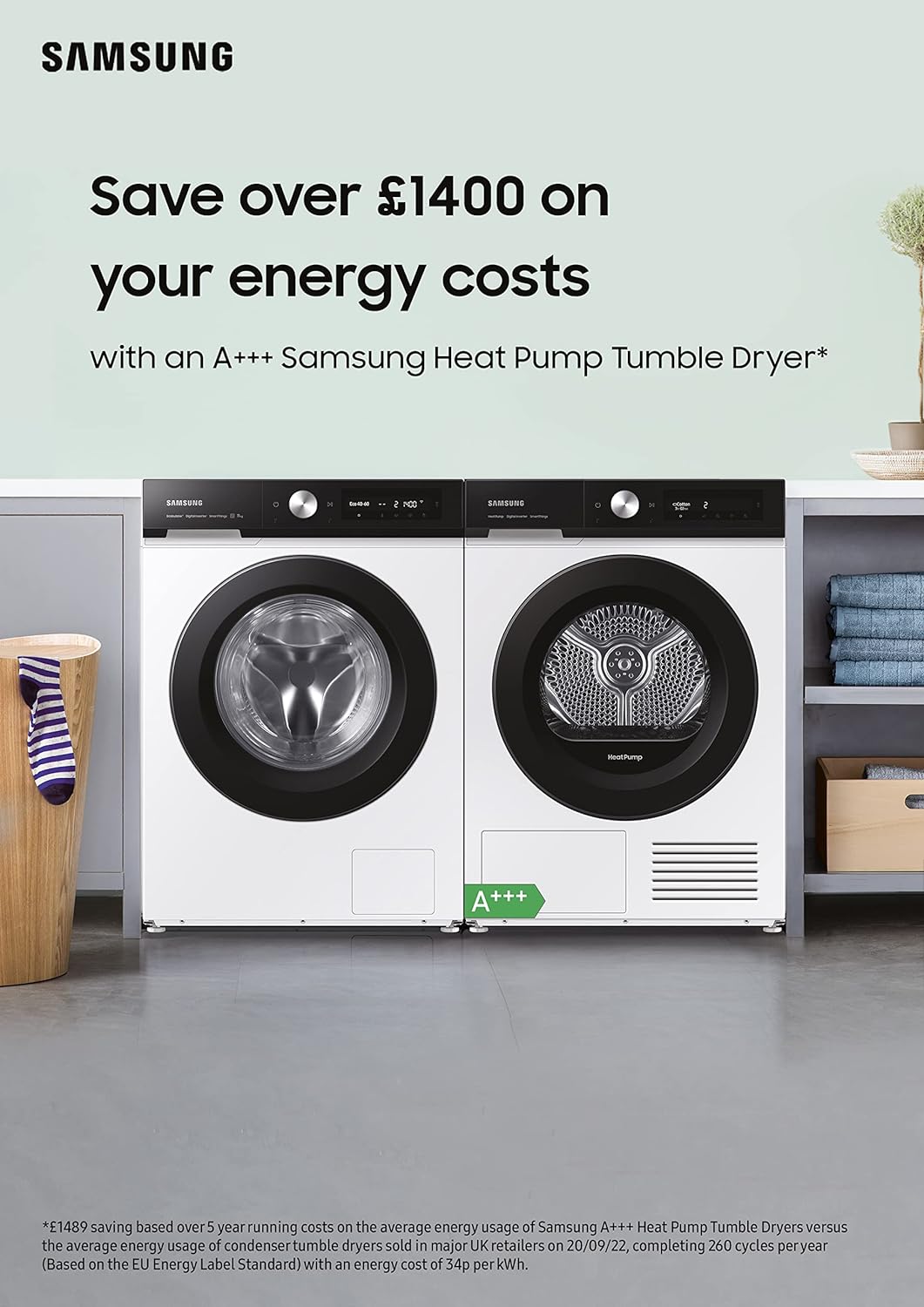 Samsung Bespoke AI™ Series 5+ DV90BBA245AW/EU with OptimalDry™, Heat Pump Tumble Dryer, 9kg - Amazing Gadgets Outlet