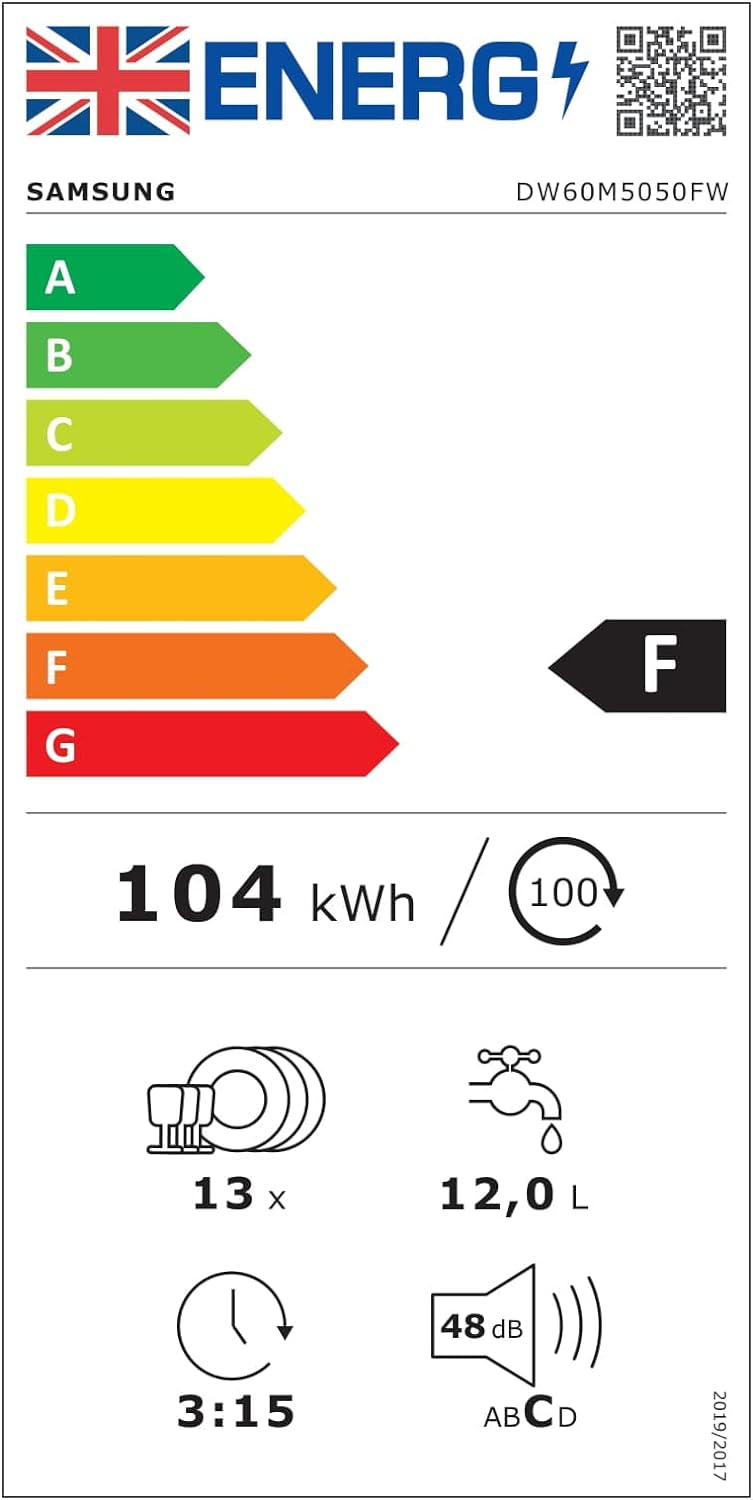 Samsung DW60M5050FW/EU Series 5 Dishwasher, Freestanding, Full Size, 13 Place Settings White - Amazing Gadgets Outlet