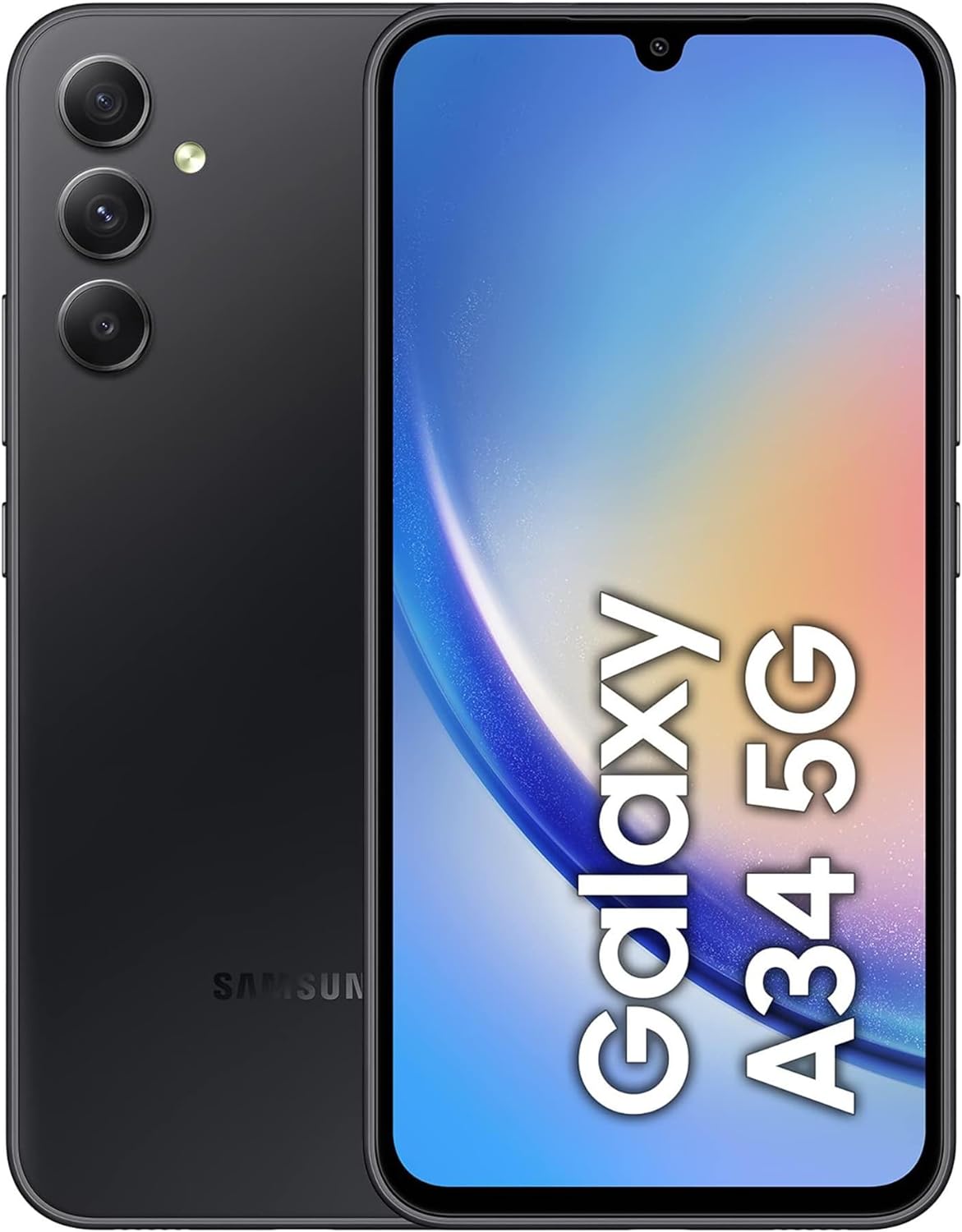 Samsung Galaxy A34 5G Mobile Phone 6.6 Inch Super AMOLED screen 256GB Awesome Graphite 3Y Extended Manufacturer Warranty with Buds2 Black - Amazing Gadgets Outlet