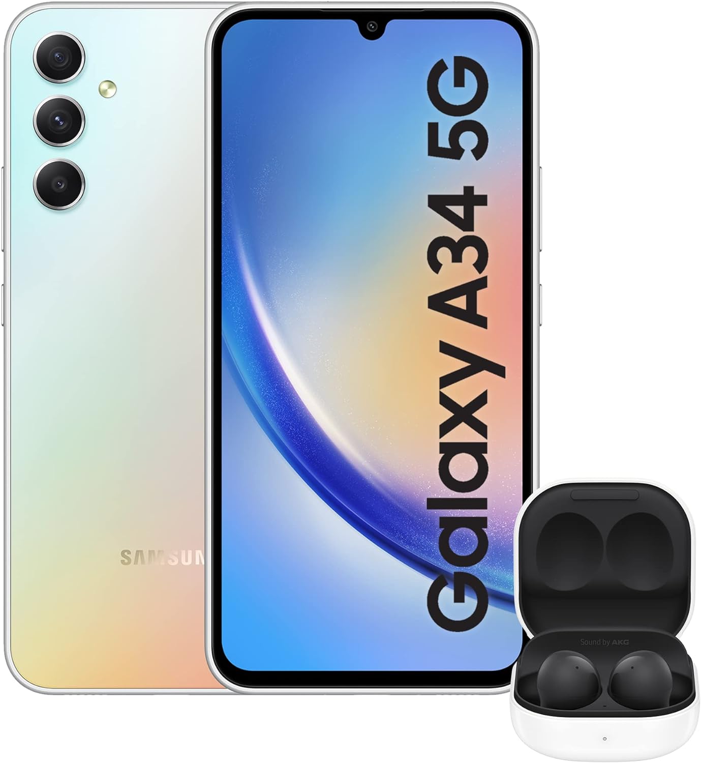 Samsung Galaxy A34 5G Mobile Phone 6.6 Inch Super AMOLED screen 256GB Awesome Graphite 3Y Extended Manufacturer Warranty with Buds2 Black - Amazing Gadgets Outlet