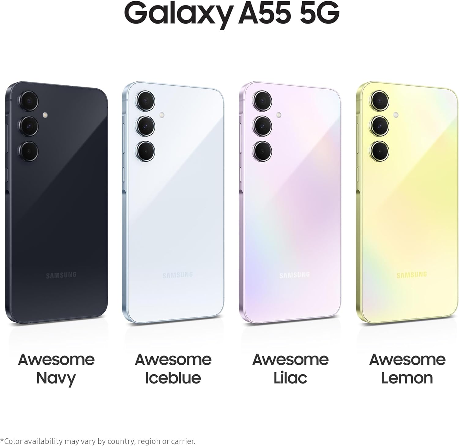 Samsung Galaxy A55 5G, Factory Unlocked Android Smartphone, 256GB, 8GB RAM, 2 day battery life, 50MP Camera, Awesome Lemon, 3 Year Manufacturer Extended Warranty (UK Version) - Amazing Gadgets Outlet