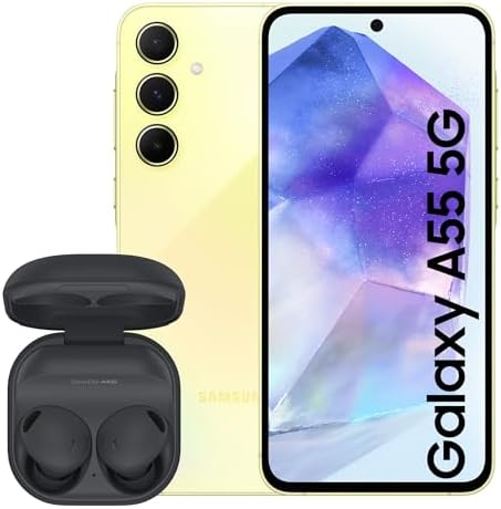 Samsung Galaxy A55 5G, Factory Unlocked Android Smartphone, 256GB, 8GB RAM, 2 day battery life, 50MP Camera, Awesome Lemon, 3 Year Manufacturer Extended Warranty (UK Version) - Amazing Gadgets Outlet