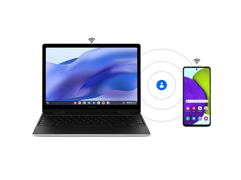 Samsung Galaxy Chromebook2 360 Laptop, 12.4 Inch, 4GB RAM, 64GB Storage, Celeron - Silver - Official - Amazing Gadgets Outlet