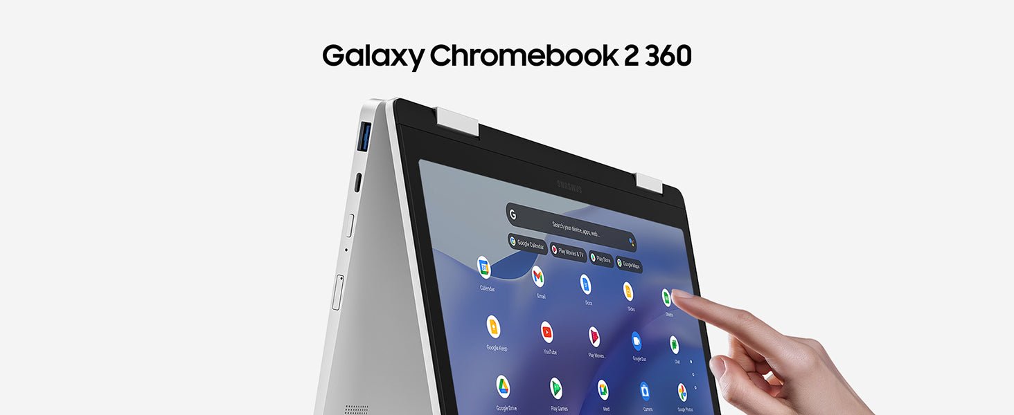 Samsung Galaxy Chromebook2 360 Laptop, 12.4 Inch, 4GB RAM, 64GB Storage, Celeron - Silver - Official - Amazing Gadgets Outlet