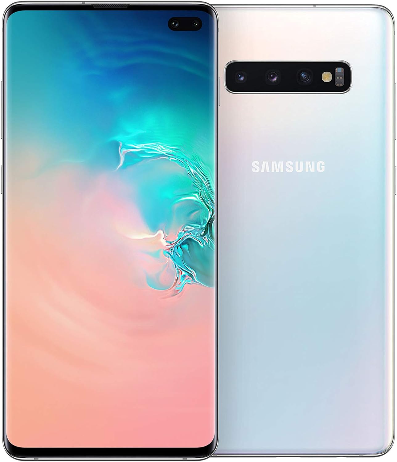 Samsung Galaxy S10+ Mobile Phone; Sim Free Smartphone - Prism White, (UK Version) - Amazing Gadgets Outlet