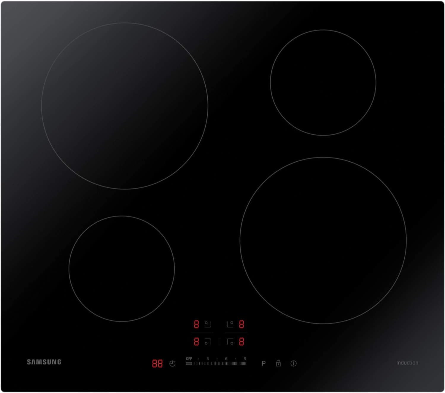 Samsung Induction Hob with 4 Cooking Zones, With Touch Control, Colour: Black, Material: Ceramic Glass, NZ64H37070K - Amazing Gadgets Outlet