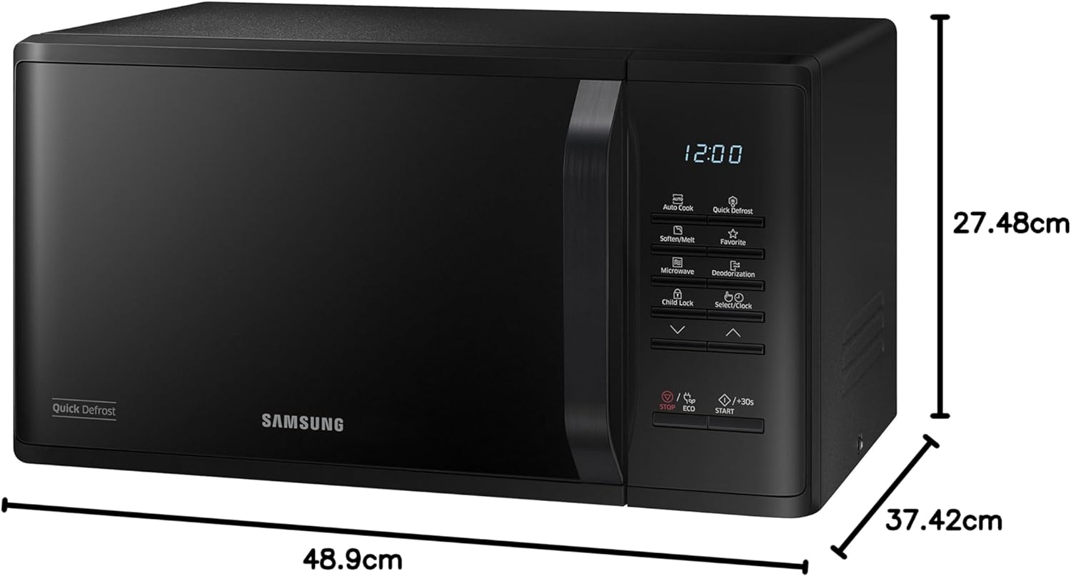 Samsung MS23K3513AK Solo Microwave, 23 Litre, Black - Amazing Gadgets Outlet