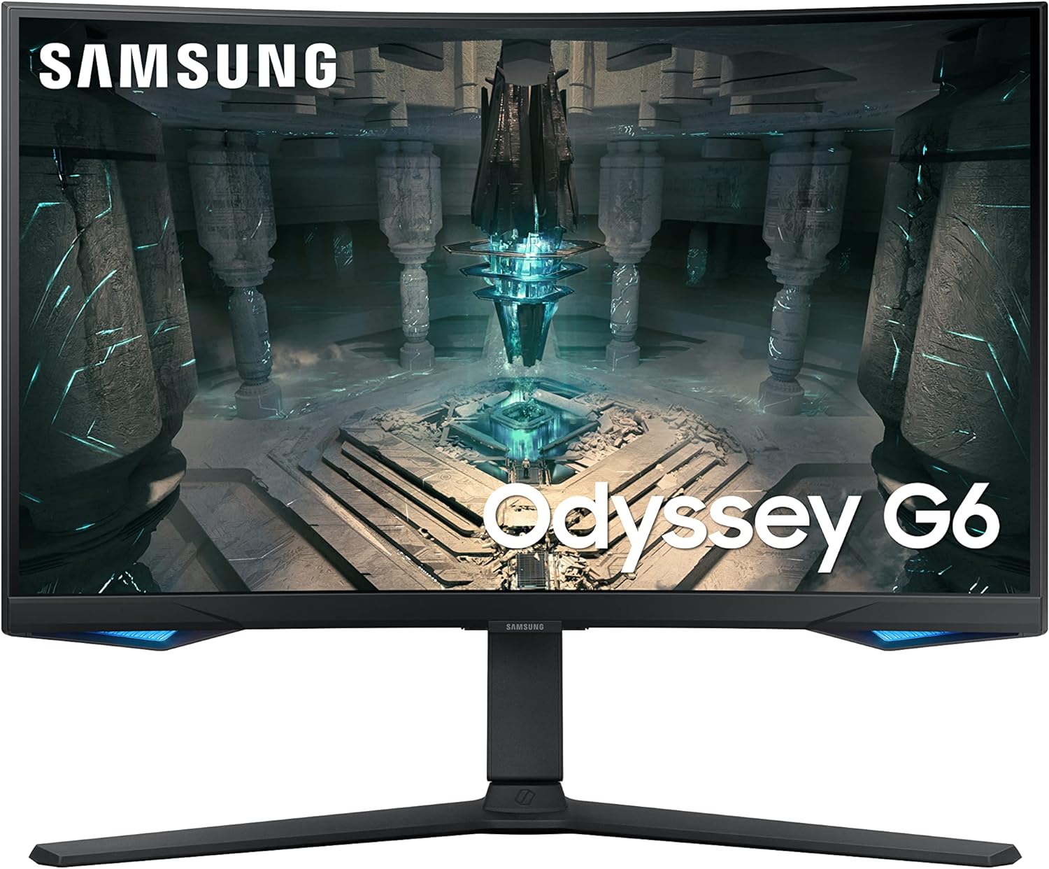 Samsung Odyssey G6 LS32BG650EUXXU 32" Curved Smart Gaming Monitor with Speakers - QHD 2560x1440, 240Hz, 1ms, Speakers, HDMI 2.1, Full Smart Platform, Freesync Premium Pro, Height Adjust   Import  Single ASIN  Import  Multiple ASIN ×Product custom - Amazing Gadgets Outlet