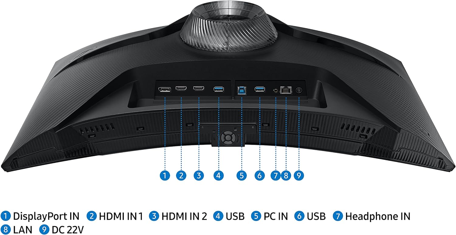 Samsung Odyssey G6 LS32BG650EUXXU 32" Curved Smart Gaming Monitor with Speakers - QHD 2560x1440, 240Hz, 1ms, Speakers, HDMI 2.1, Full Smart Platform, Freesync Premium Pro, Height Adjust   Import  Single ASIN  Import  Multiple ASIN ×Product custom - Amazing Gadgets Outlet