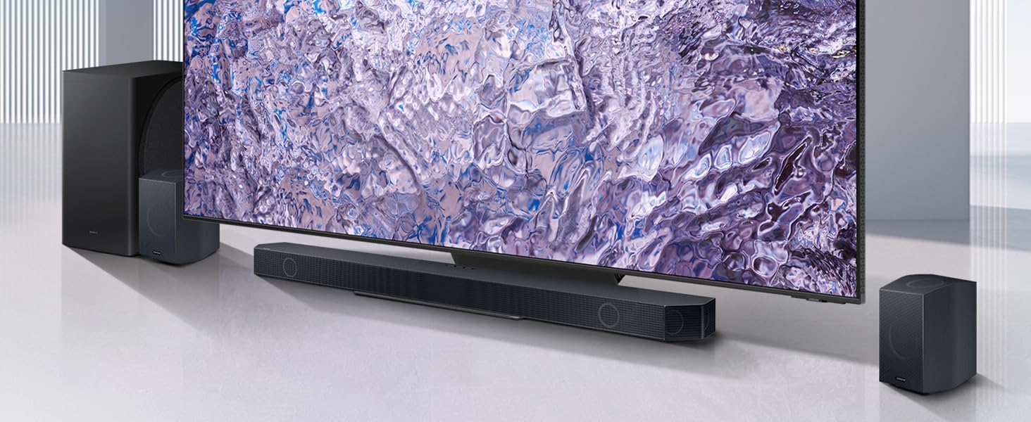 Samsung Q930C Soundbar Speaker (2023) - 17 Speaker Home Sound System With Adaptive Sound, Wireless Dolby Atmos And Wireless Subwoofer, Alexa Built In, Smart Surround Sound, Bluetooth, WiFi & Airplay - Amazing Gadgets Outlet