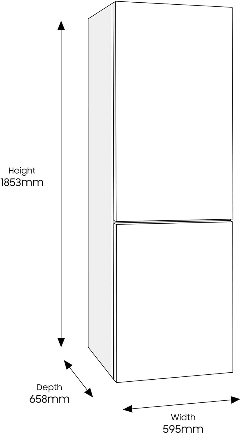 Samsung RB34T602EWW/EU Freestanding Fridge Freezer, Frost Free, 340L capacity, 60cm wide, White, Decibel rating: 35, EU Acoustic Class: B - Amazing Gadgets Outlet