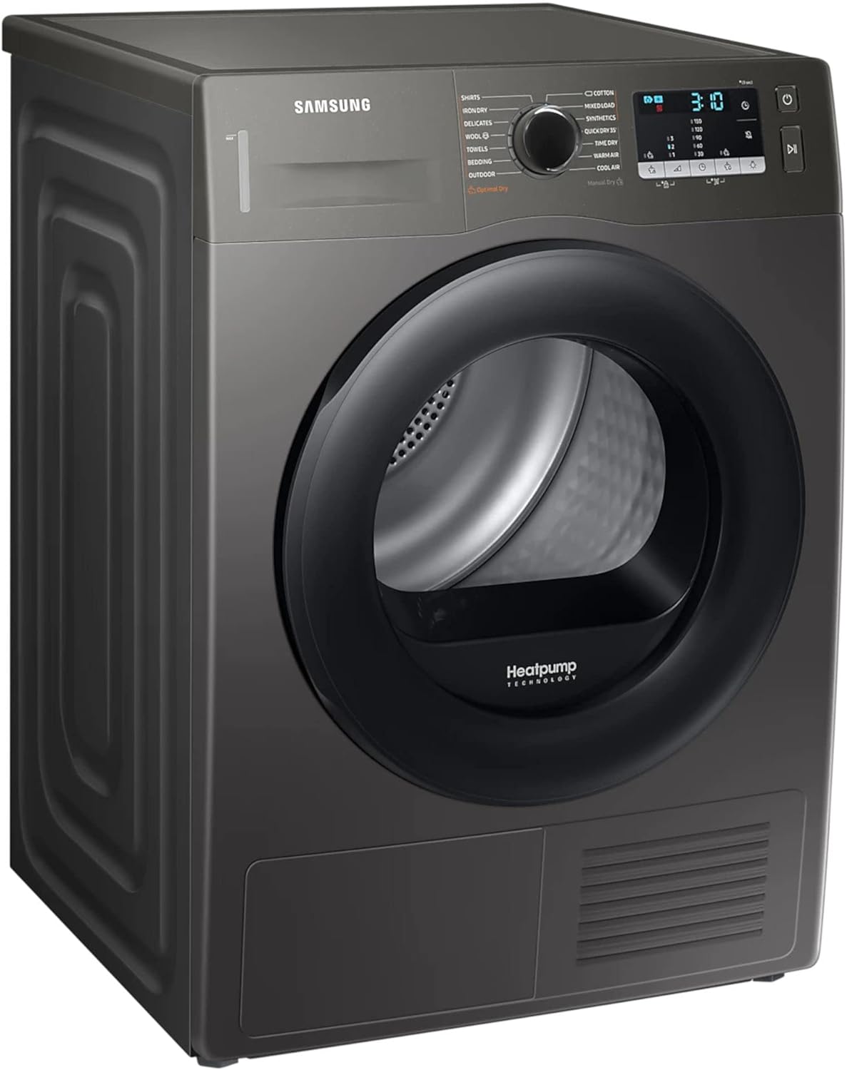 Samsung Series 5 DV80TA020AX/EU with OptimalDry™, Freestanding Heat Pump Tumble Dryer, 8 kg, Graphite, A++ Rated - Amazing Gadgets Outlet