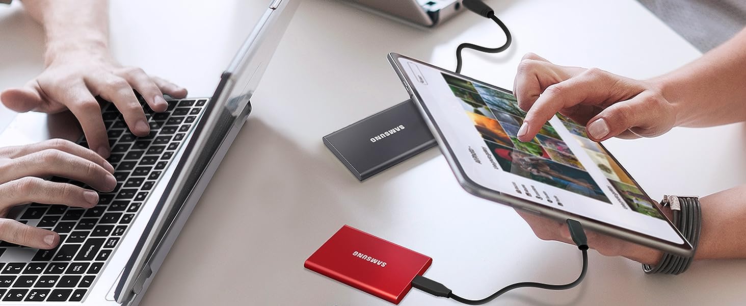 Samsung T7 Portable SSD - 2 TB - USB 3.2 Gen.2 External SSD Titanium Grey (MU - PC2T0T/WW)   Import  Single ASIN  Import  Multiple ASIN ×Product customization General Description Gallery Reviews Variations Additional details Product Ta - Amazing Gadgets Outlet