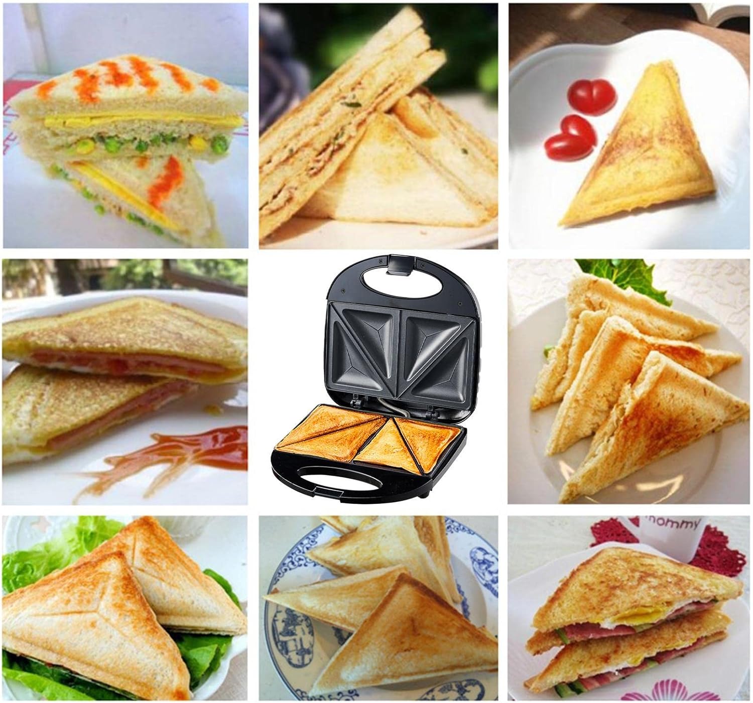 Sandwich Maker | Sandwich Press Grill | Electric Sandwich Maker with Non - Stick, Sandwich Grill, Indoor Grill Kitchen Perfect for Breakfast Grilled Cheese Egg Bacon, Electric Sandwich Toaster - Amazing Gadgets Outlet