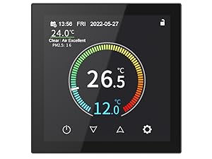 Sandy Beach Smart Thermostat: Efficient Energy - Saving Room Control, Optimize Your Home Heating, Fully Compatible with Smart Home Systems, Easy Setup Room Thermostat - Amazing Gadgets Outlet
