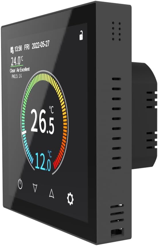 Sandy Beach Smart Thermostat: Efficient Energy - Saving Room Control, Optimize Your Home Heating, Fully Compatible with Smart Home Systems, Easy Setup Room Thermostat - Amazing Gadgets Outlet