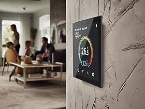 Sandy Beach Smart Thermostat: Efficient Energy - Saving Room Control, Optimize Your Home Heating, Fully Compatible with Smart Home Systems, Easy Setup Room Thermostat - Amazing Gadgets Outlet