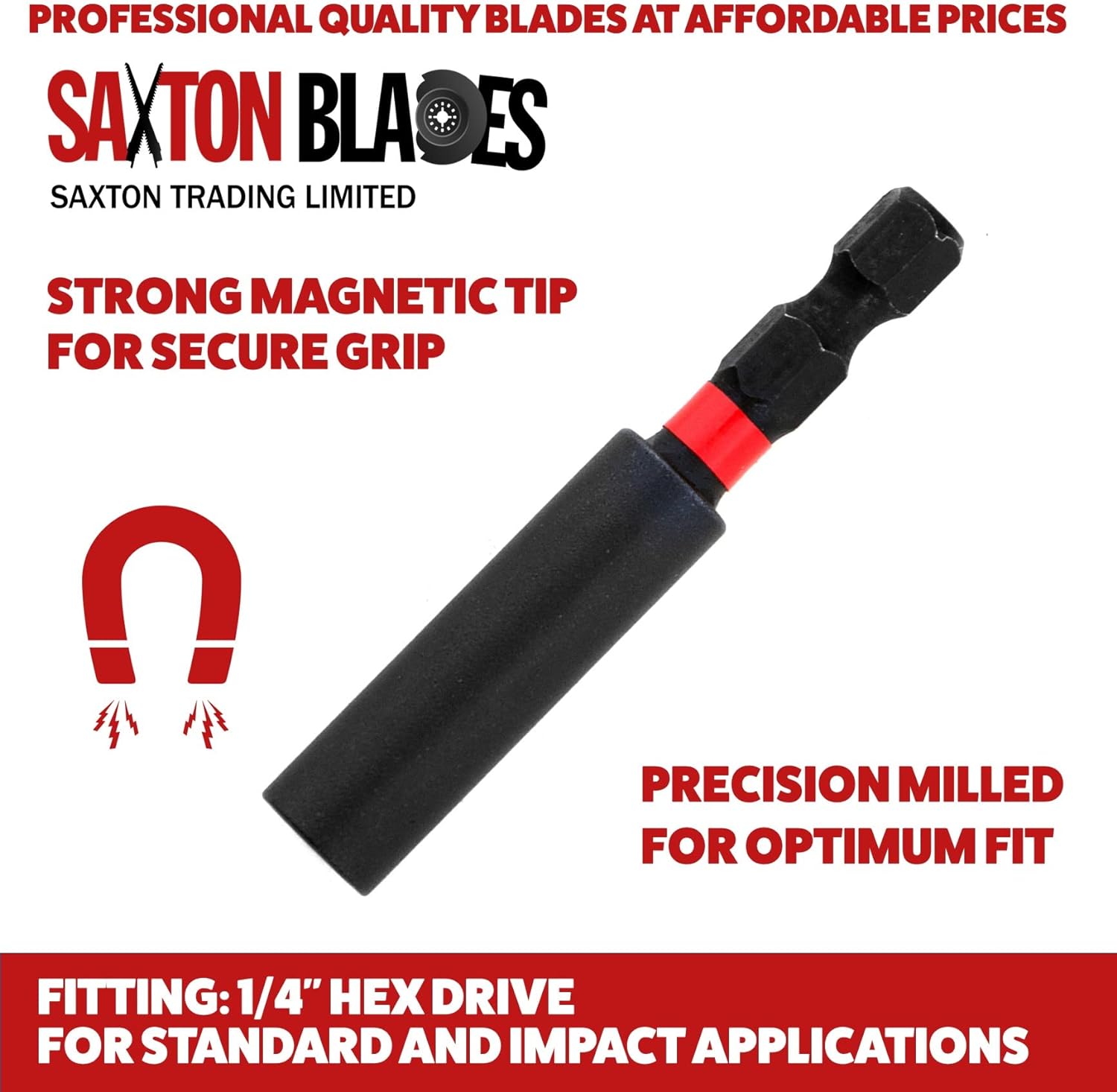 Saxton 60mm & 152mm Long Impact Duty Srewdriver Drill Strong Magnetic Bit Holder Fit Milwaukee Dewalt Bosch etc - Amazing Gadgets Outlet