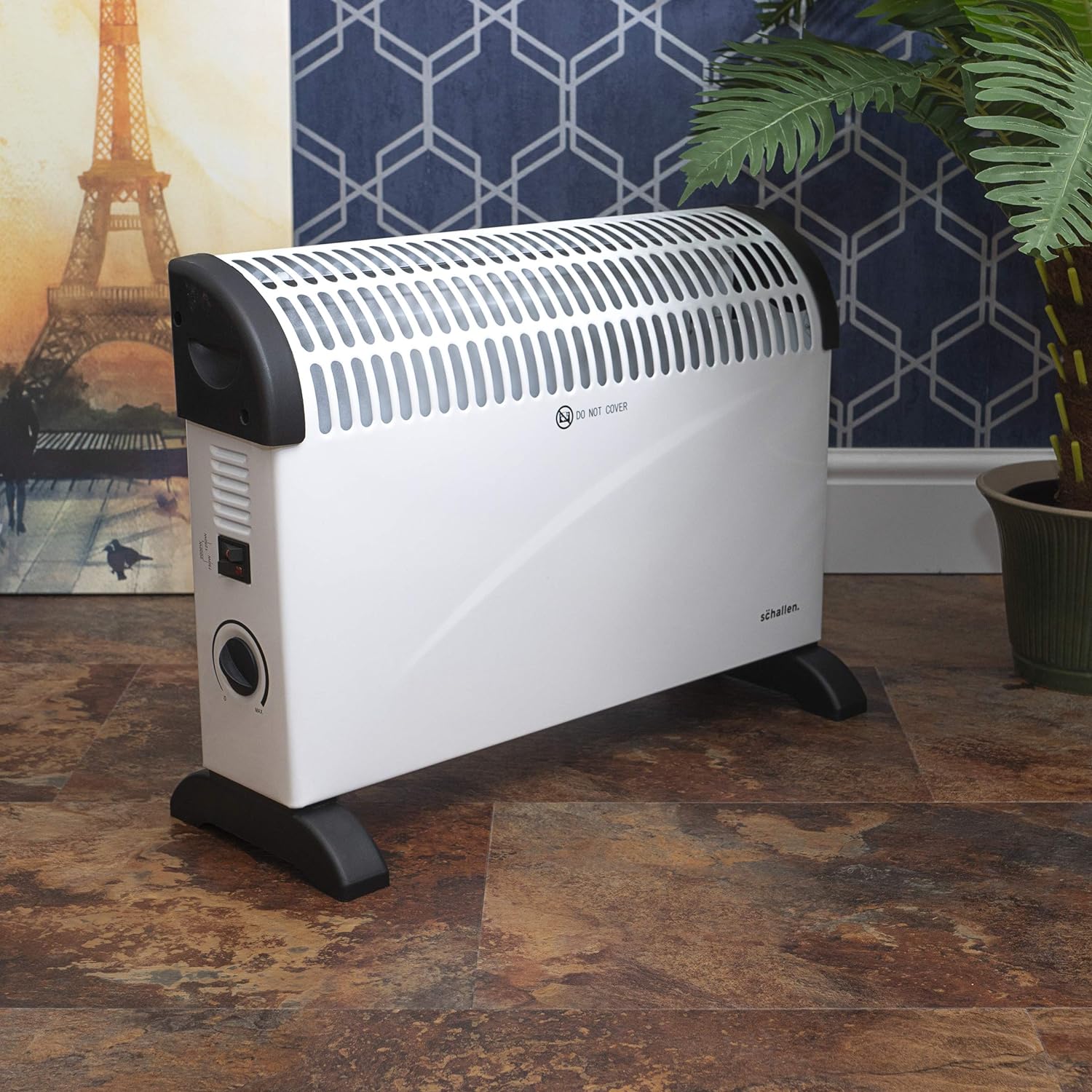 Schallen 2000W Electric Convector Radiator Heater - 3 Heat Settings, Adjustable Thermostat & Overheat Protection (All White) - Amazing Gadgets Outlet