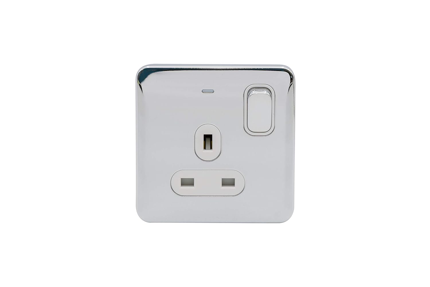 Schneider Electric Lisse Screwless Deco - Switched Double Power Socket, 13A, GGBL3020BSSS, Stainless Steel with Black Insert - Amazing Gadgets Outlet