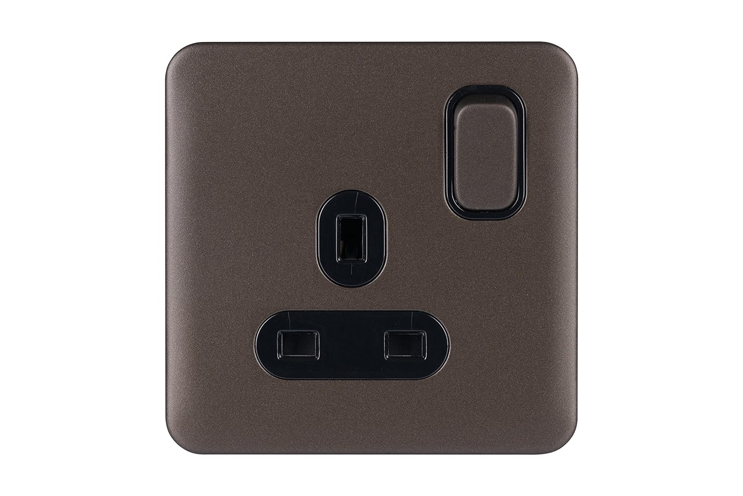 Schneider Electric Lisse Screwless Deco - Switched Double Power Socket, 13A, GGBL3020BSSS, Stainless Steel with Black Insert - Amazing Gadgets Outlet