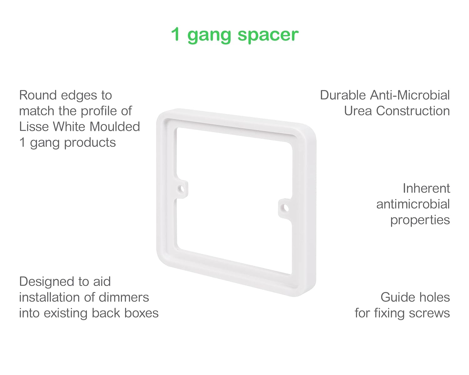 Schneider Electric Lisse White Moulded - Single Socket Spacer, GGBLSPC1S, White - Amazing Gadgets Outlet