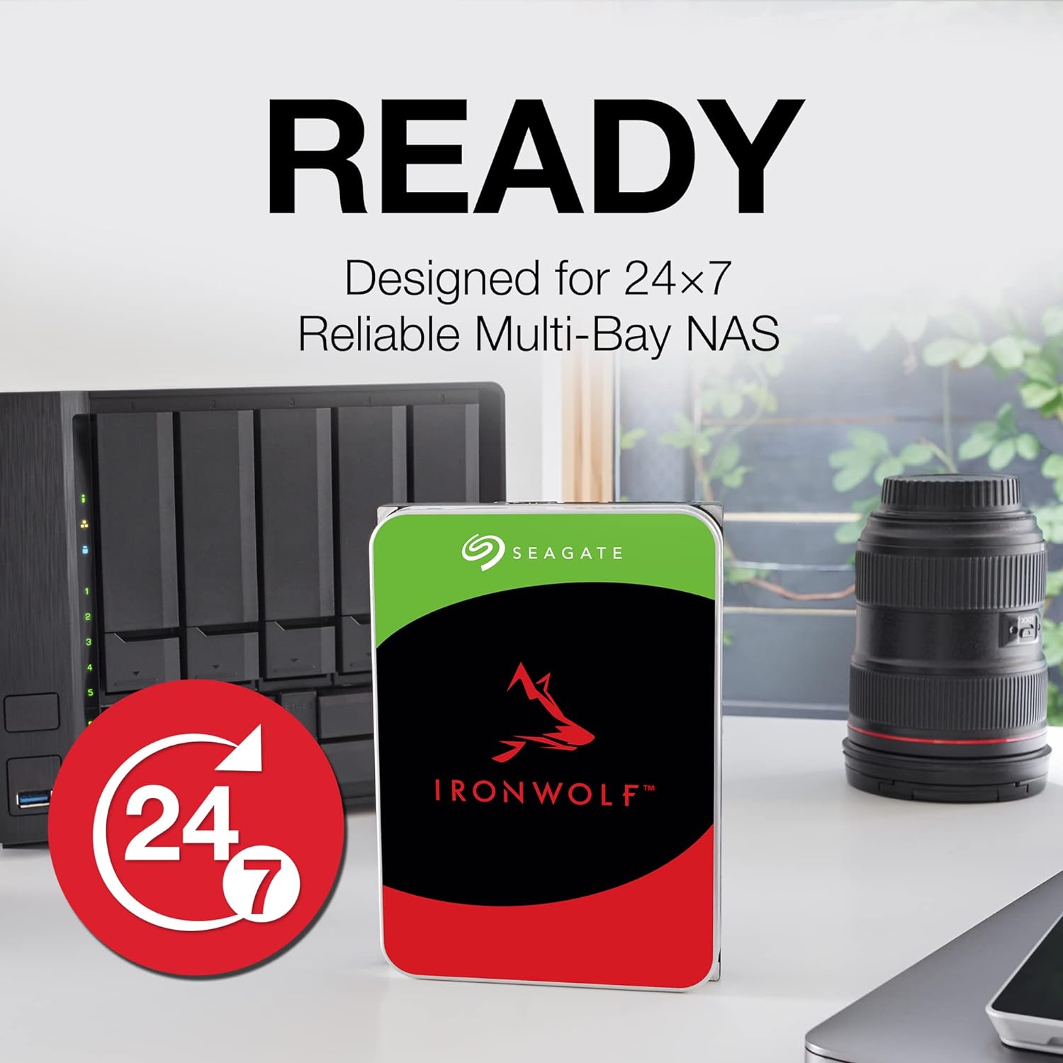 Seagate IronWolf, 4TB, NAS, Internal Hard Drive, CMR, 3.5 Inch, SATA, 6GB/s, 5,400 RPM, 256MB Cache, for RAID Network Attached Storage, 3 year Rescue Services, FFP (ST4000VNZ06) - Amazing Gadgets Outlet