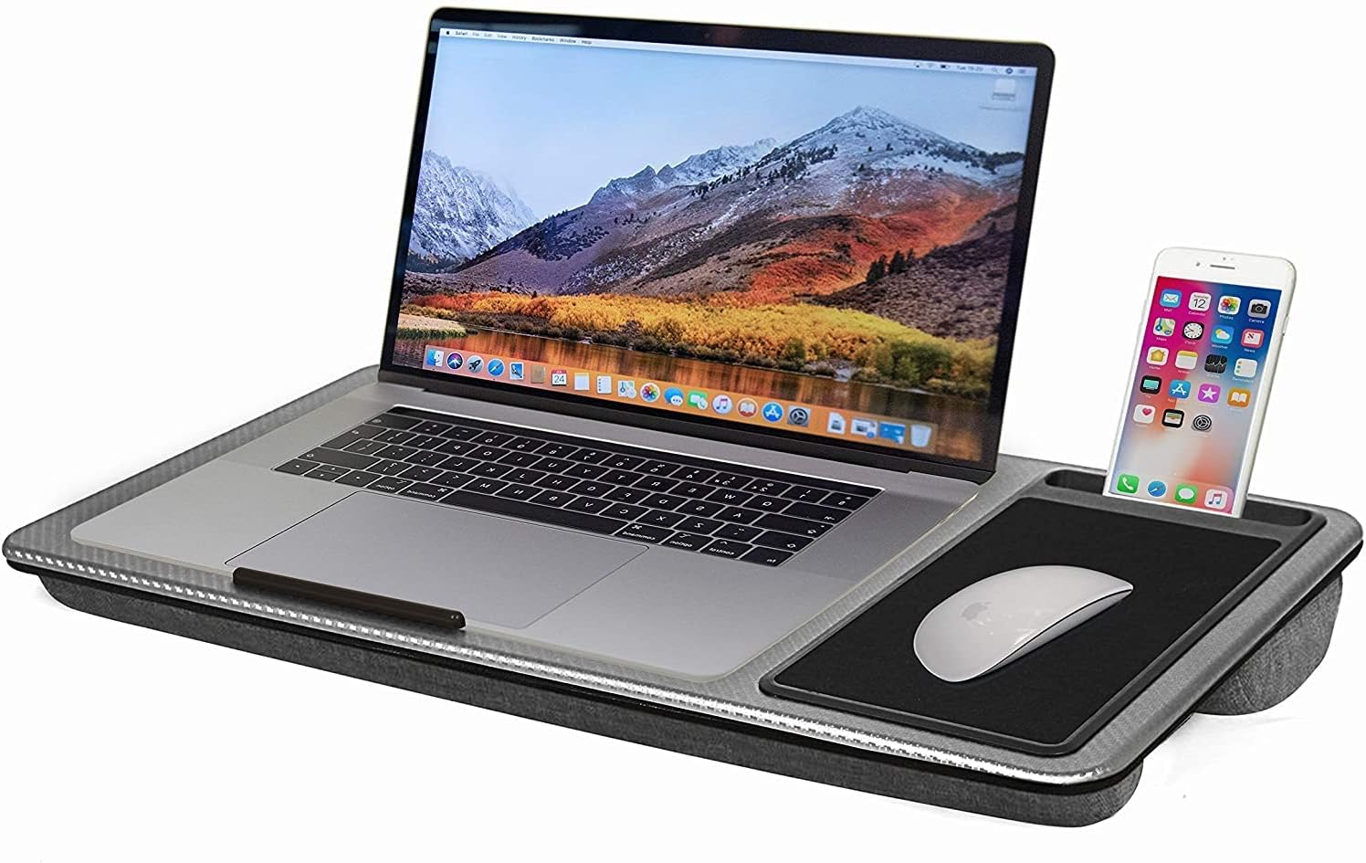 SEFFO Lap Desk Laptop Stand Portable Tray With Cushion, Built In Mouse Pad And Phone Holder, Up To 15.6" - Amazing Gadgets Outlet