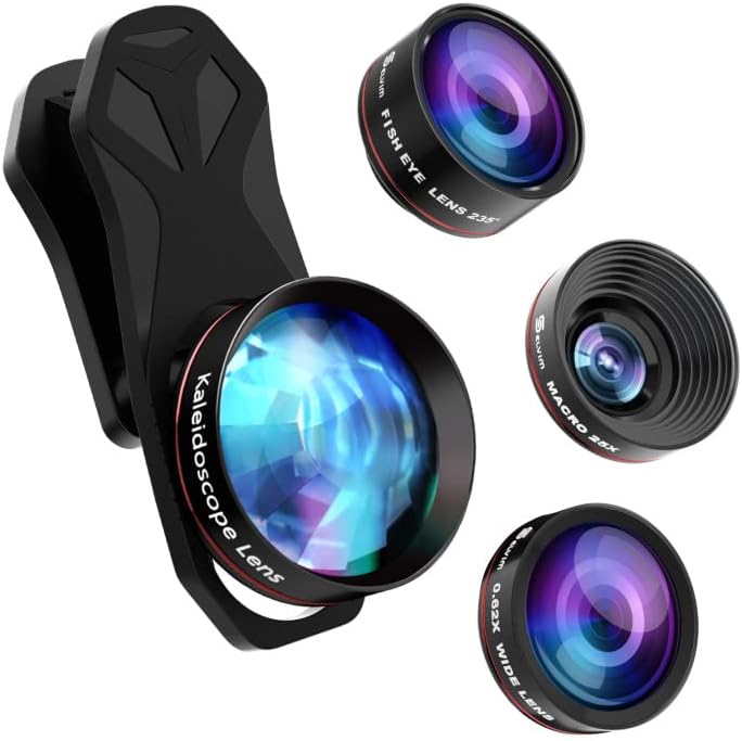 Selvim Phone Camera Lens Phone Lens Kit with 22X Telephoto Lens, 235°Fisheye Lens, 25X Macro Lens, 0.62X Wide Angle Lens, Compatible with iPhone 11 12 8 7 6 Plus X XS XR Samsung Android Pixel - Amazing Gadgets Outlet