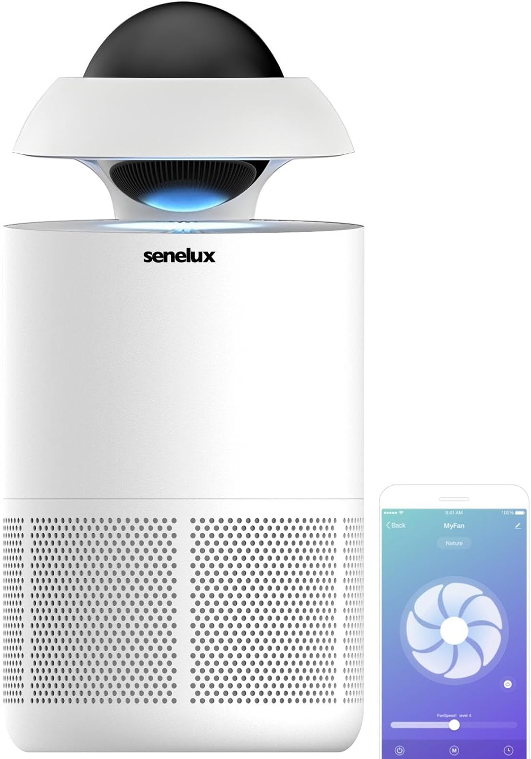 Senelux Air Purifier for Home Bedroom, H13 HEPA & Carbon Filters, CADR 100 m³/h, Removes 99.97% Pollen Allergies Dust Odours Smoke, Air Cleaner with Timer, Quiet 20dB Sleep Mode, Smart App Controls - Amazing Gadgets Outlet