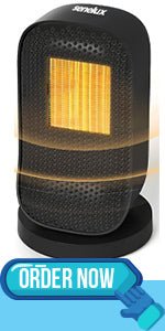 Senelux Space Heater, 1500W PTC Electric Ceramic Portable Heater Indoor Use 2 in 1 Fan Combo Fast Heating with Adjustable Thermostat Overheat and Tip Over Protection for Office Desk Rooms Bedroom - Amazing Gadgets Outlet