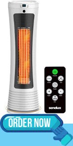 Senelux Space Heater, 1500W PTC Electric Ceramic Portable Heater Indoor Use 2 in 1 Fan Combo Fast Heating with Adjustable Thermostat Overheat and Tip Over Protection for Office Desk Rooms Bedroom - Amazing Gadgets Outlet