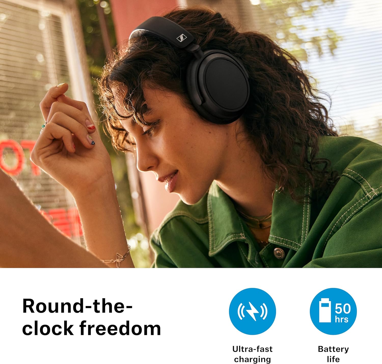 Sennheiser ACCENTUM Plus Wireless Bluetooth Headphones Audio with Quick - Charge Feature, 50 - Hour Battery Playtime, Adaptive Hybrid ANC, Sound Personalization and Touch Controls - White - Amazing Gadgets Outlet