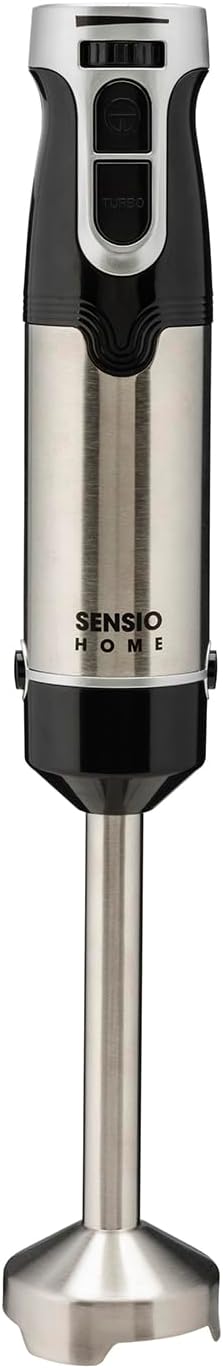 Sensio Home 1000W Super Powerful Hand Blender 3 - in - 1 Stainless Steel Stick Immersion Blender with Attachment, 700ml Mixing Beaker, Stainless Steel Whisk, Variable Speeds for Baby Food,Vegetables,Soup - Amazing Gadgets Outlet