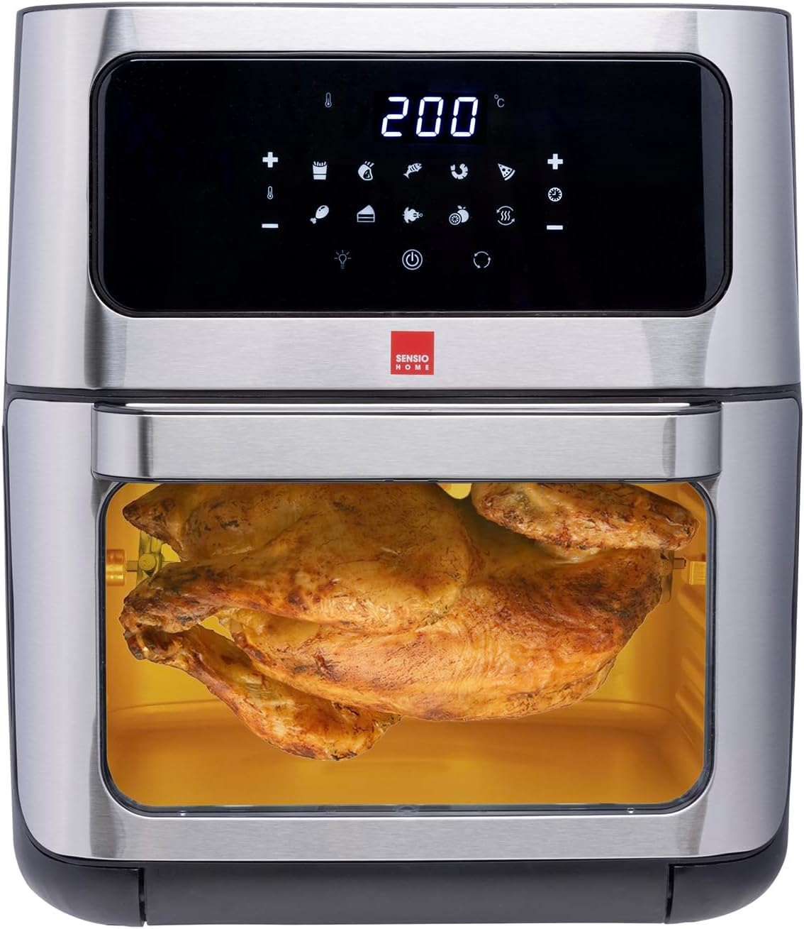 Sensio Home 12L Air Fryer Oven Rotisserie Function and Dehydrator, 10 in 1 Digital Display, 90 Minute Timer, Basket plus 4 More Accessories, Family Size Healthy Oil Free Cooking, 1800W Multifunctional - Amazing Gadgets Outlet