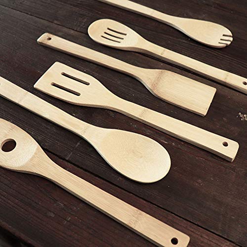 Set 7 Cooking Spoons Kitchen Utensils Set Tools Salad Barbecue Slotted Spatula Spoon Turner Fork Spoon Bread Tongs Camping BBQ Cookware for Non - Stick Pans Healthy Dishwasher Safe - Amazing Gadgets Outlet